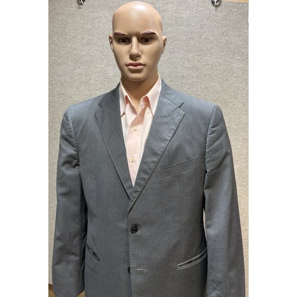 Ermenegildo Zegna Gray Pinstripe 2-Botton Wool Silk Suit 42S/W36 GUC